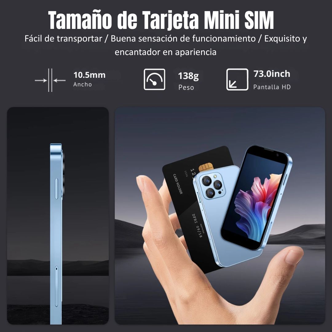 Mini smartphone 5G ultra compacto con pantalla táctil de 3.0 + CARGADOR