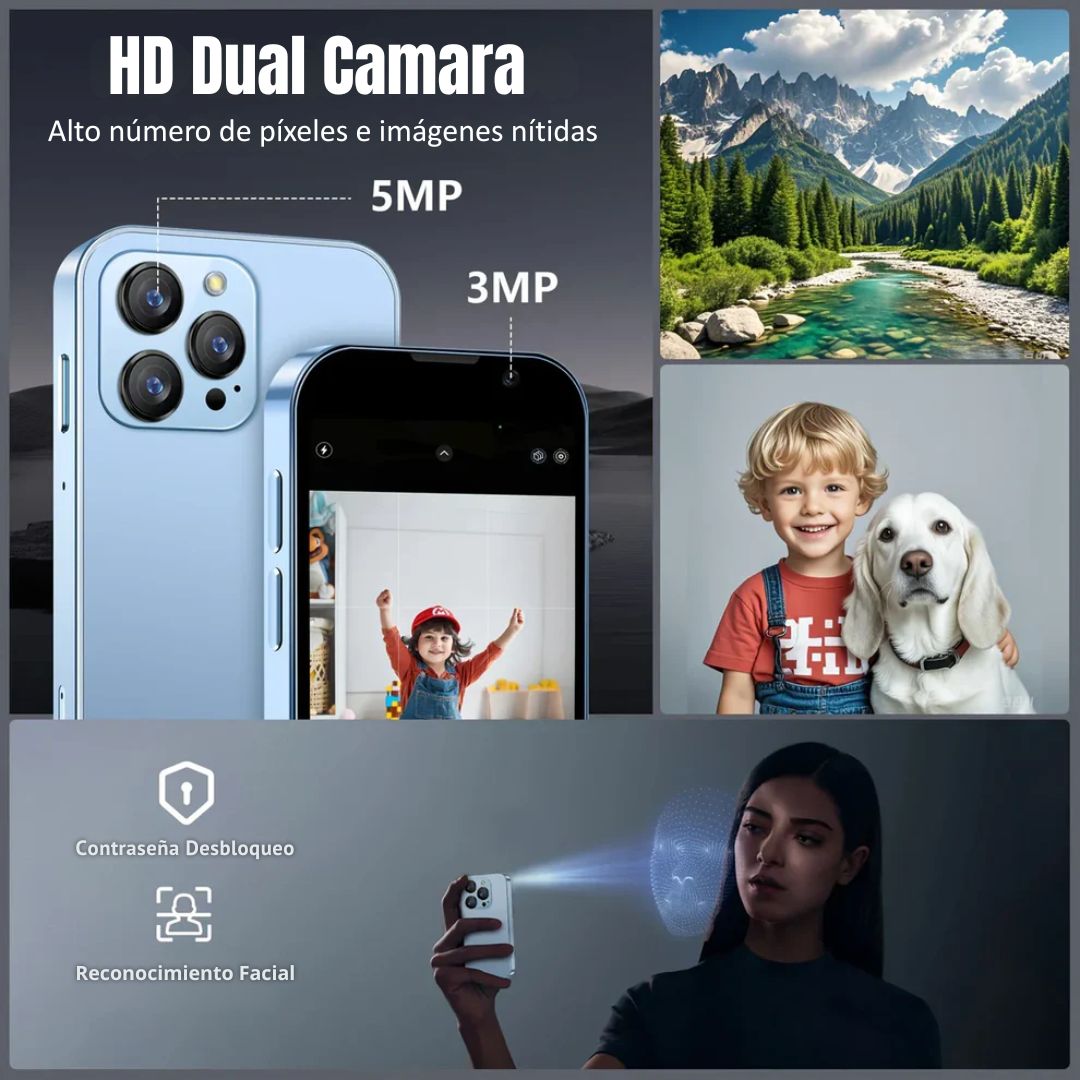 Mini smartphone 5G ultra compacto con pantalla táctil de 3.0 + CARGADOR